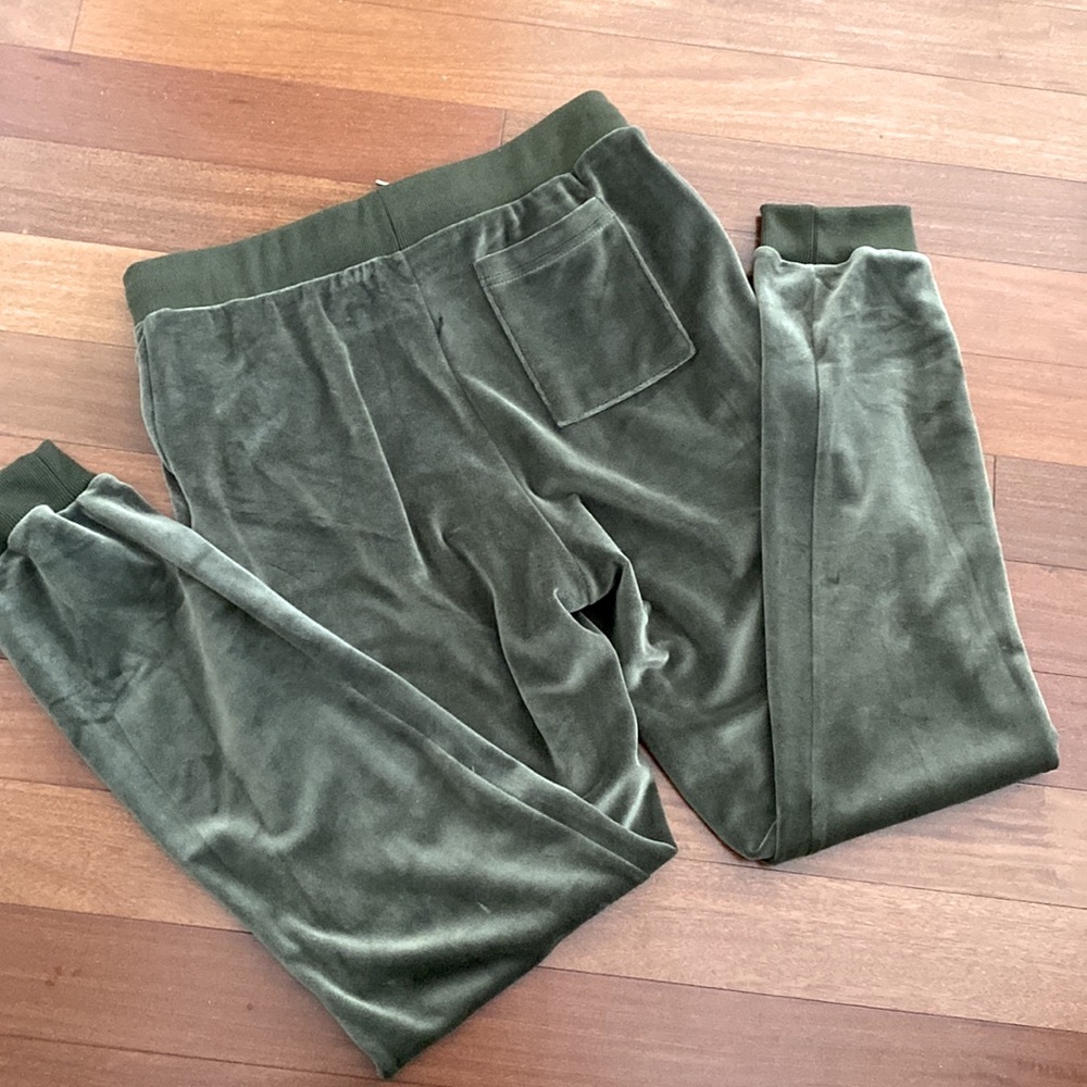 White Mark 2 Piece Womens Plush Green Zip Tracksuit Sz L Velour Soft LIKE NEW - Picture 15 of 17